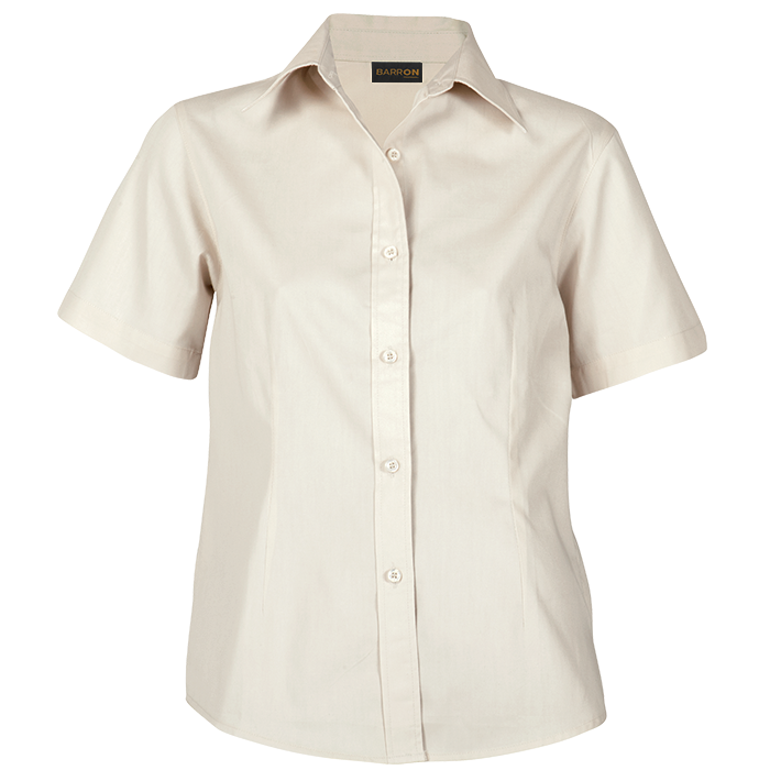 Brushed Cotton Twill Blouse Short Sleeve Ladies