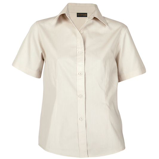 Brushed Cotton Twill Blouse Short Sleeve Ladies