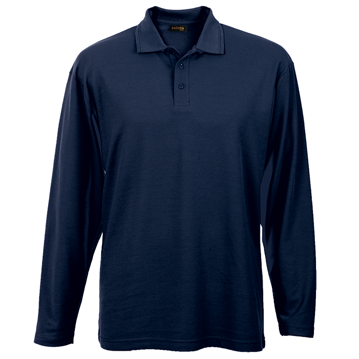 175g Pique Knit Long Sleeve Golfer Mens